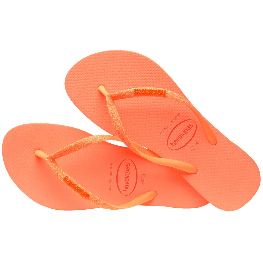 Havaianas Women s Slipper Slim Glitter Neon Coral Spark Magia e