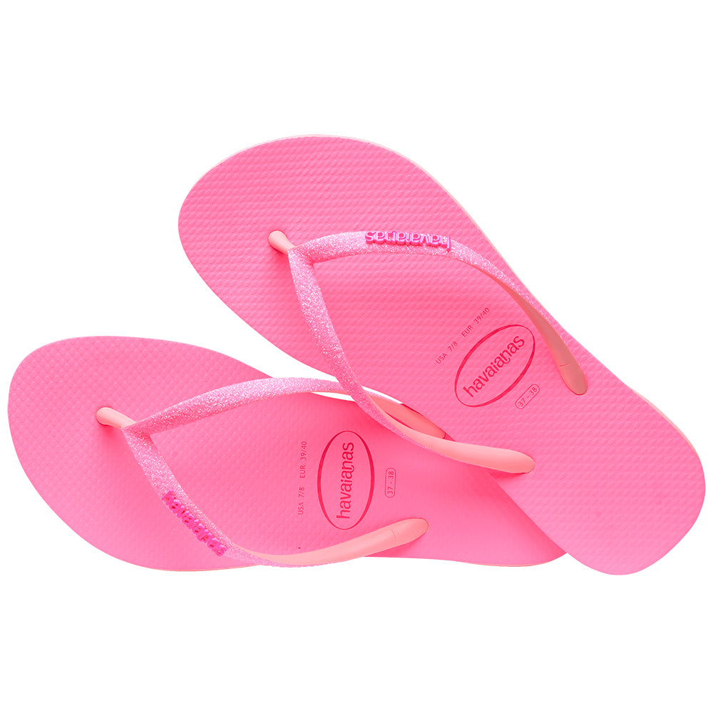 Havaianas Women s Slipper Slim Glitter Neon Pink Macaron Magia e Imaginacao