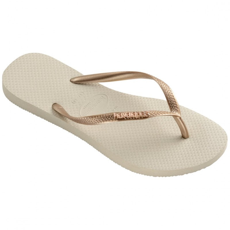 Havaianas slim logo discount metallic rose gold