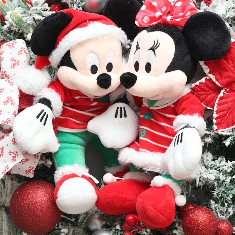 Corona de Navidad cl sica de Mickey de 55 cm con peluches de