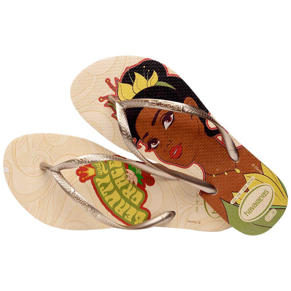 Havaianas Slim Princess Tiana Disney flip flops Magia e Imaginacao